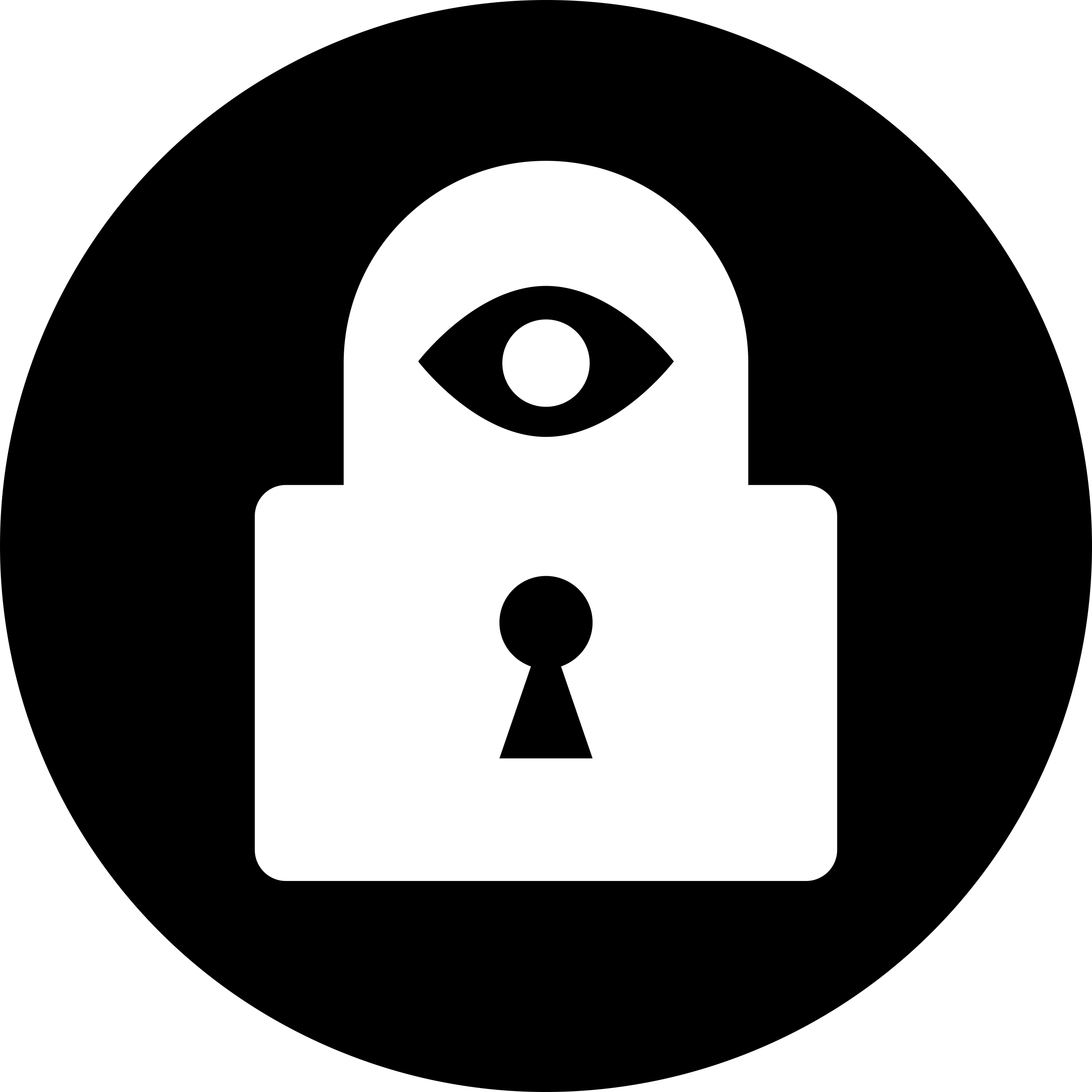 Padlock Locked With An Eye Shape In A Circle Stencil Svg Vector Free Vectors